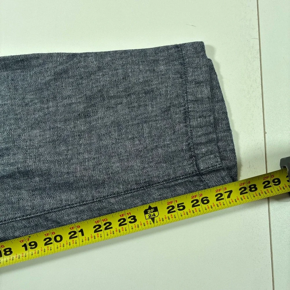 Banana Republic Mason Athletic Tapered Pant 35x28 Blue Linen Blend (Tag 35x32)